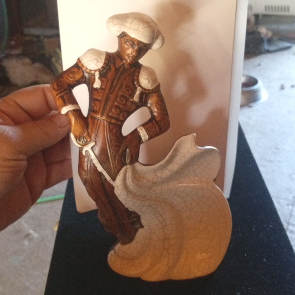Matador Ceramic Sculpture in Brown and White
